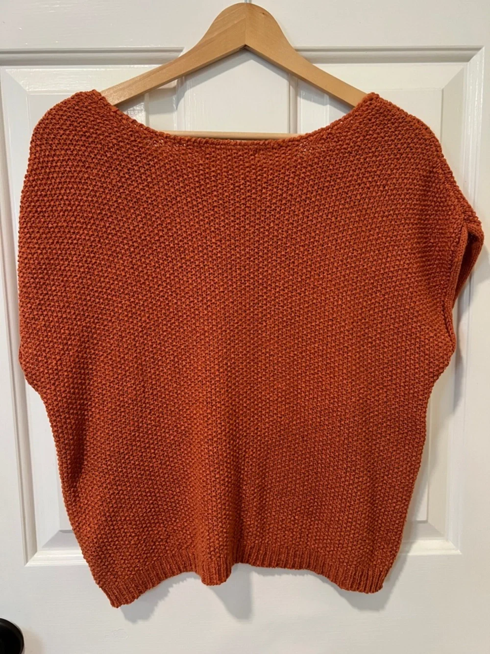 moon & madison Burnt Orange Short-Sleeve Scoop Neck Knit Sweater - Picture 3 of 7